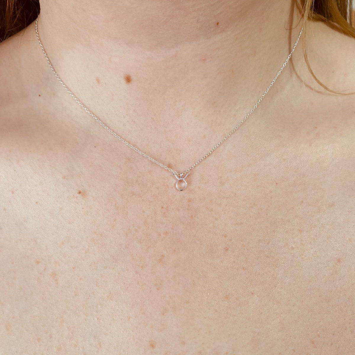 Sterling Silver Taurus Zodiac Sign Necklace - The Taurus