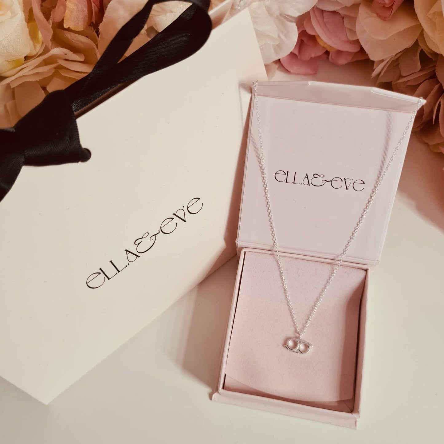 Sterling Silver Cancer Zodiac Sign Necklace - The Cancer