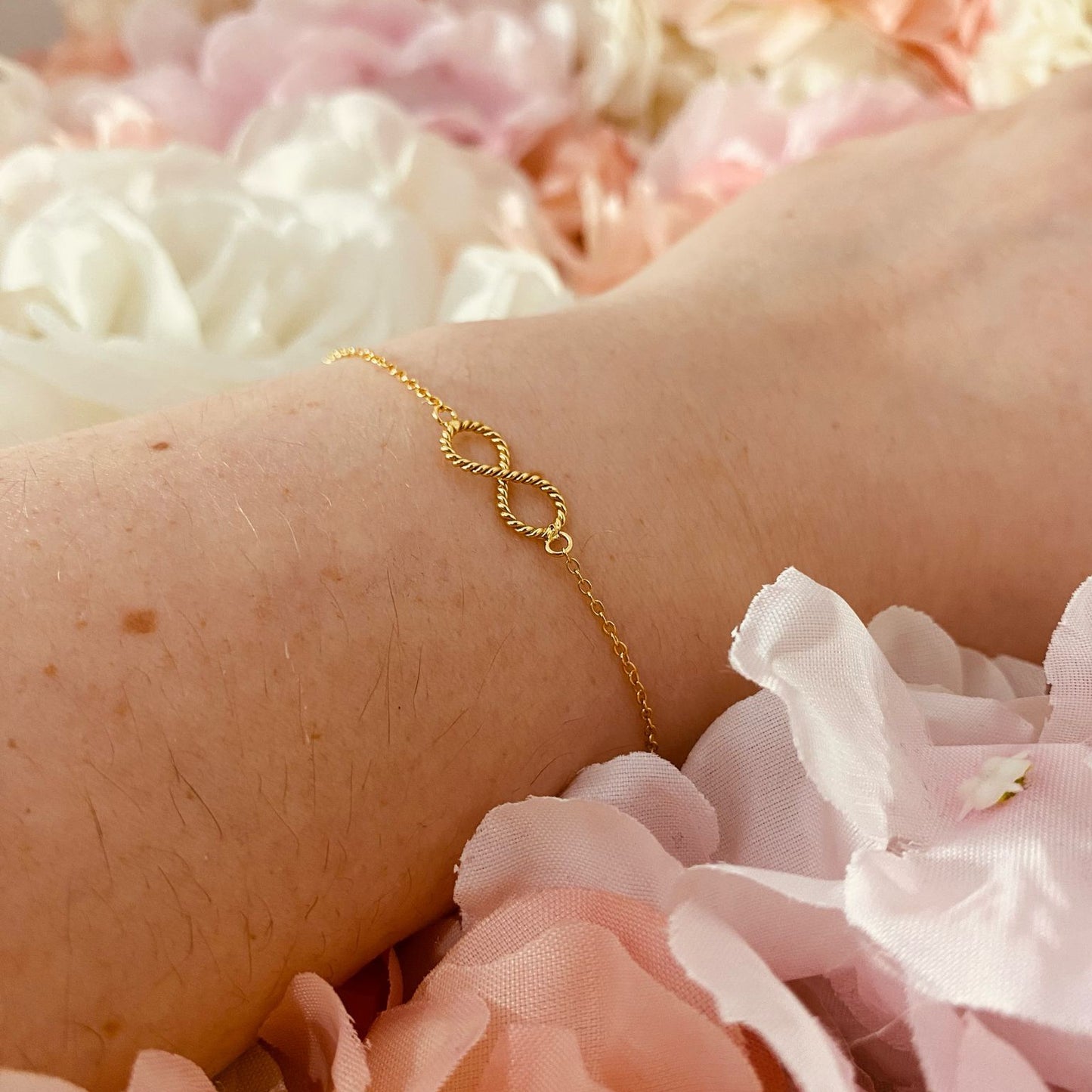 Gold Plated Sterling Silver Infinity Twist Bracelet - The Aiyana
