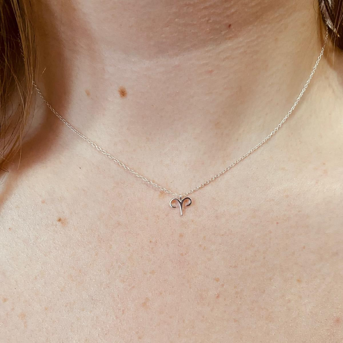 Sterling Silver Aries Zodiac Sign Necklace - The Aries
