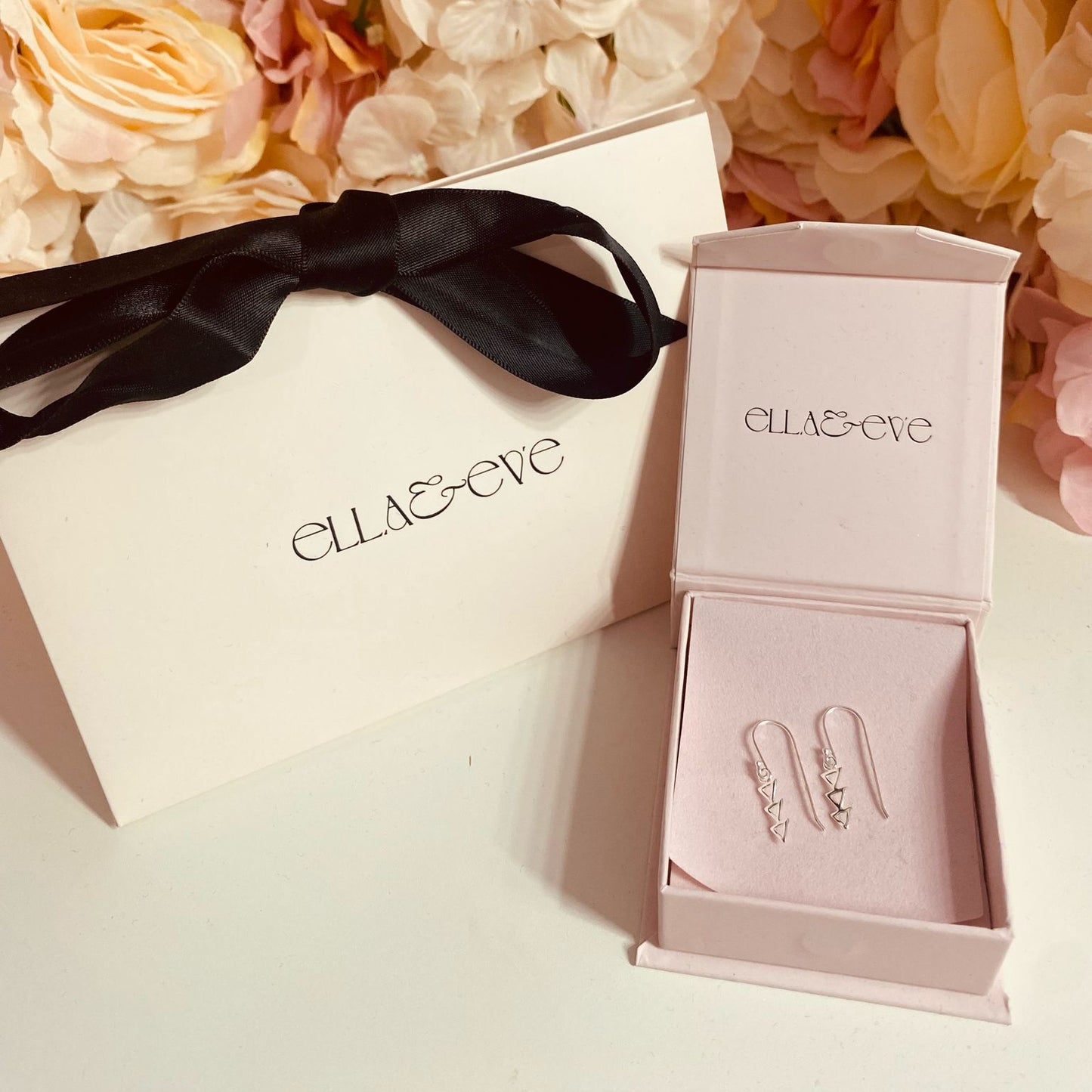 Sterling Silver Geometric Dangle Earrings - The Gwendolyn