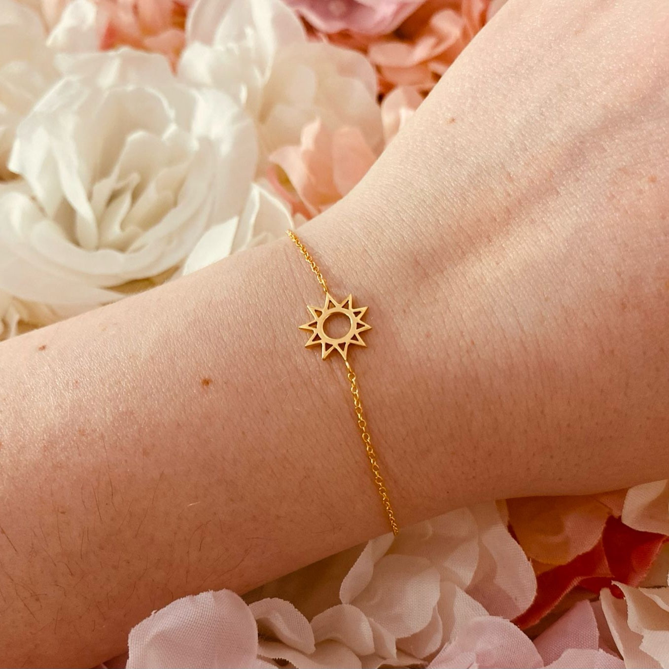 Gold Plated Sterling Silver Sun Bracelet - The Aurelia