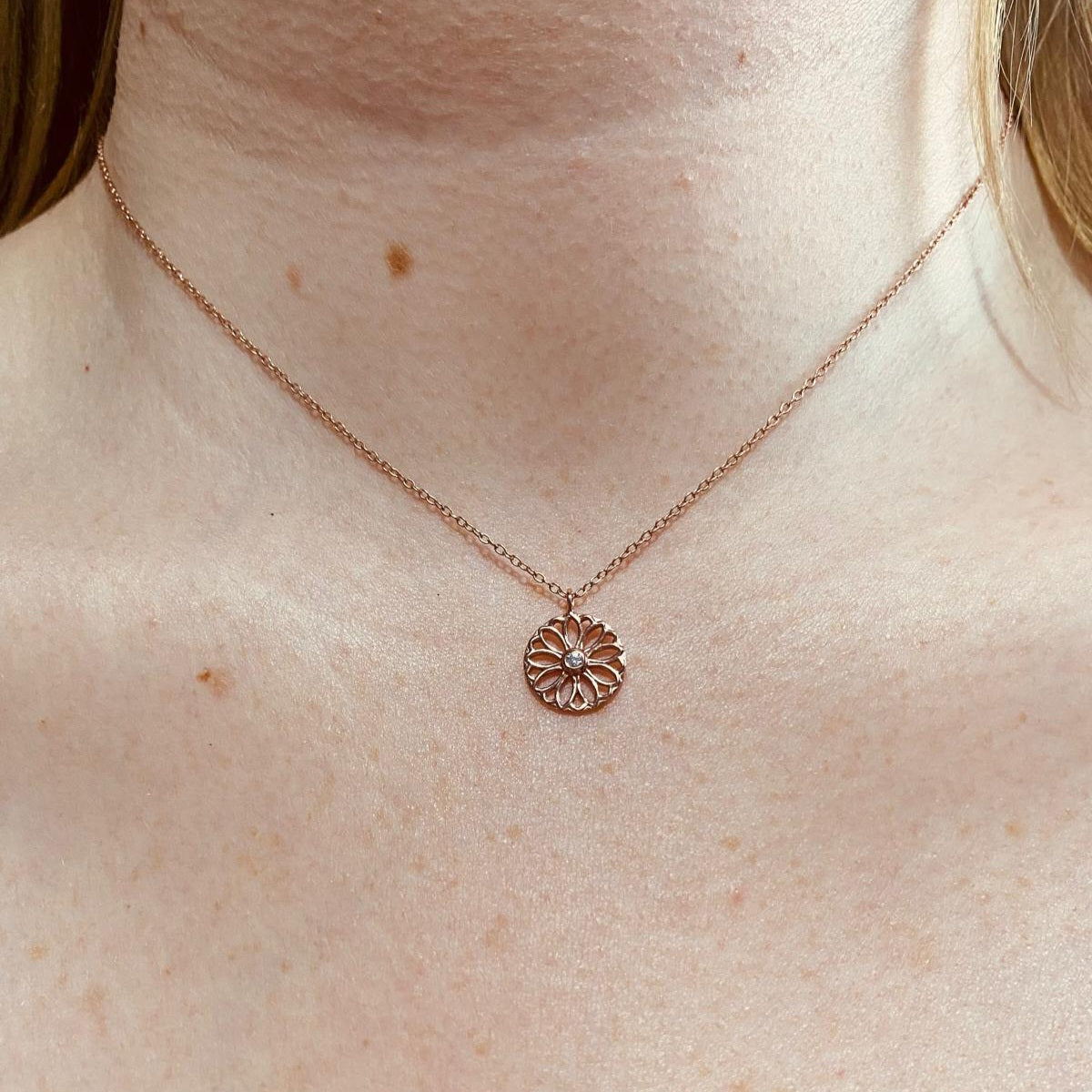 Gold Plated Sterling Silver Flower Necklace - The Azalea