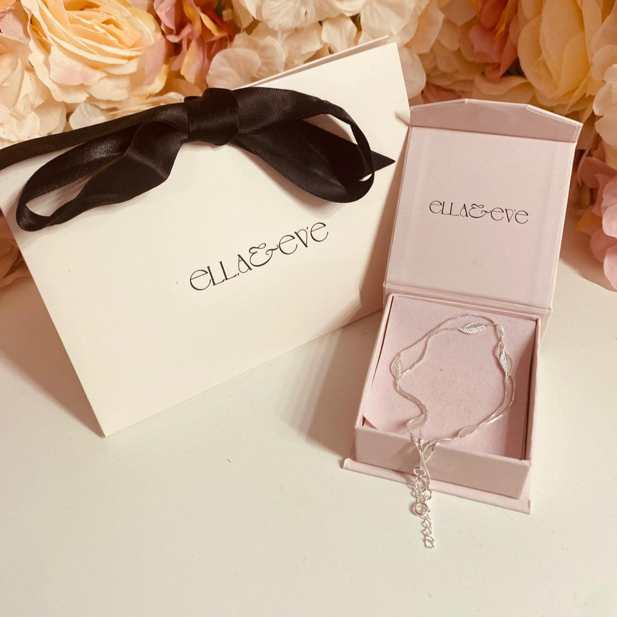 Sterling Silver Leaf Constellation Anklet - The Emily