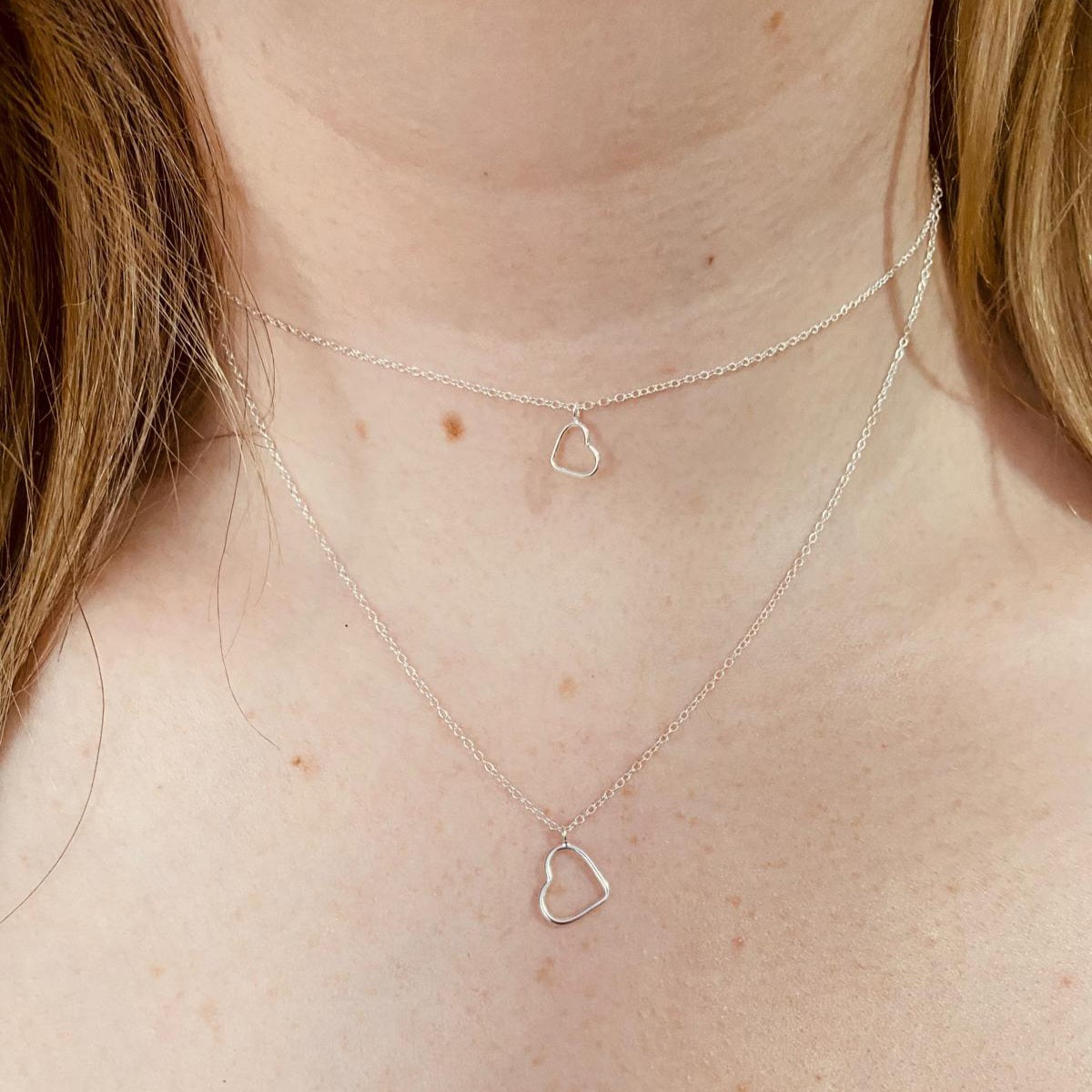 Sterling Silver Heart Duo Necklace - The Juliette