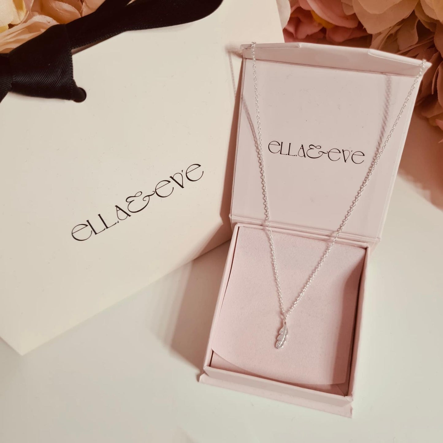 Sterling Silver Feather Necklace - The Eleanor